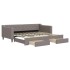 Sofá cama nido con cajones tela gris taupe 90x200