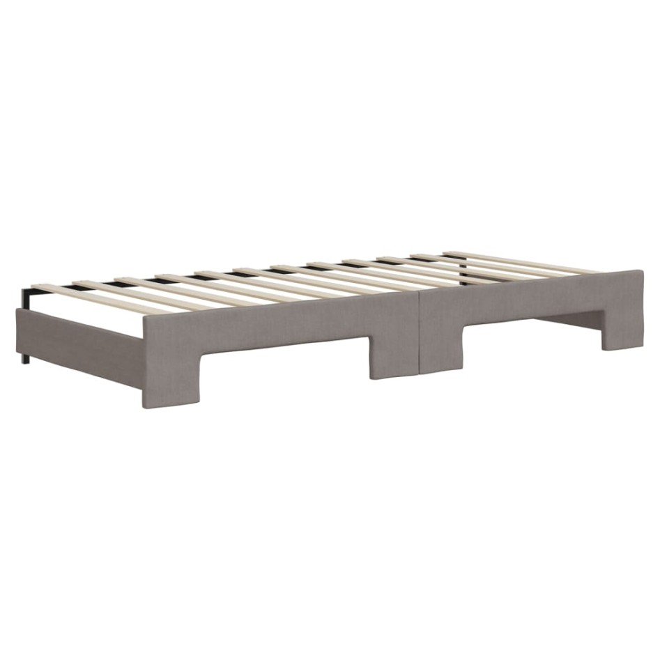 Sofá cama nido con cajones tela gris taupe 90x200