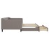 Sofá cama nido con cajones tela gris taupe 90x200