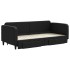 Sofá cama nido con cajones tela negro 90x200
