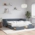 Sofá cama nido con cajones terciopelo gris oscuro 90x190