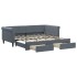 Sofá cama nido con cajones terciopelo gris oscuro 90x190