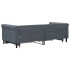 Sofá cama nido con cajones terciopelo gris oscuro 90x190