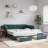 Sofá cama nido con cajones terciopelo verde oscuro 100x200