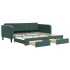 Sofá cama nido con cajones terciopelo verde oscuro 100x200