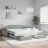 Sofá cama nido con cajones terciopelo gris claro 100x200