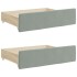 Sofá cama nido con cajones terciopelo gris claro 100x200
