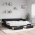 Sofá cama nido con cajones tela negro 80x200
