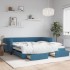 Sofá cama nido con cajones terciopelo azul 100x200