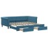 Sofá cama nido con cajones terciopelo azul 100x200