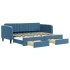 Sofá cama nido con cajones terciopelo azul 80x200