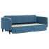 Sofá cama nido con cajones terciopelo azul 80x200