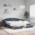 Sofá cama nido con cajones terciopelo gris oscuro 90x190