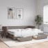 Sofá cama nido con cajones tela gris taupe 90x200