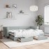 Sofá cama nido con cajones terciopelo gris claro 80x200