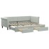 Sofá cama nido con cajones terciopelo gris claro 80x200
