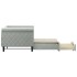Sofá cama nido con cajones terciopelo gris claro 80x200