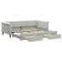 Sofá cama nido con cajones terciopelo gris claro 90x200