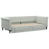 Sofá cama nido con cajones terciopelo gris claro 90x200
