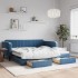 Sofá cama nido con cajones terciopelo azul 100x200