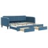 Sofá cama nido con cajones terciopelo azul 100x200