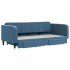 Sofá cama nido con cajones terciopelo azul 100x200