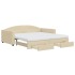 Sofá cama nido con cajones tela color crema 100x200