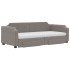 Sofá cama nido con cajones tela gris taupe 90x200