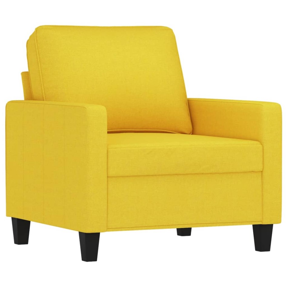 Sillón de tela amarillo claro 60