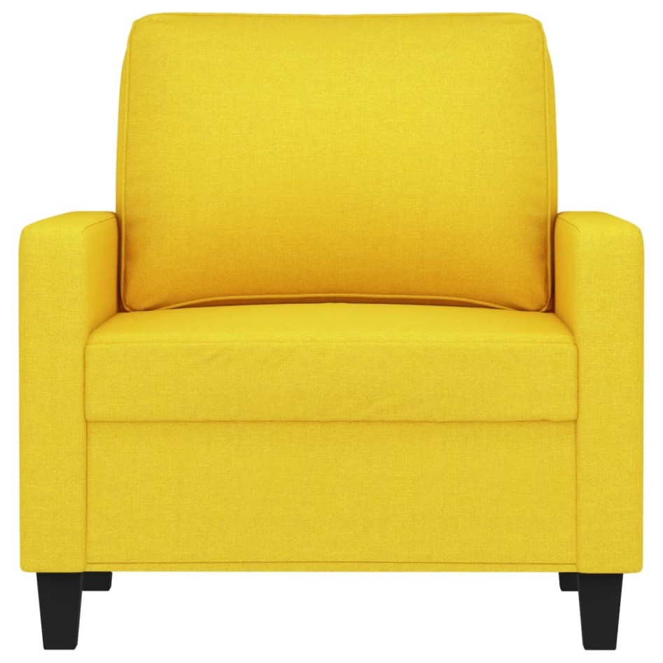 Sillón de tela amarillo claro 60