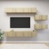 Juego de muebles de salón 6 piezas roble