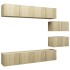 Juego de muebles de salón 6 piezas roble