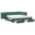 Sofá cama nido con cajones terciopelo verde oscuro 100x200