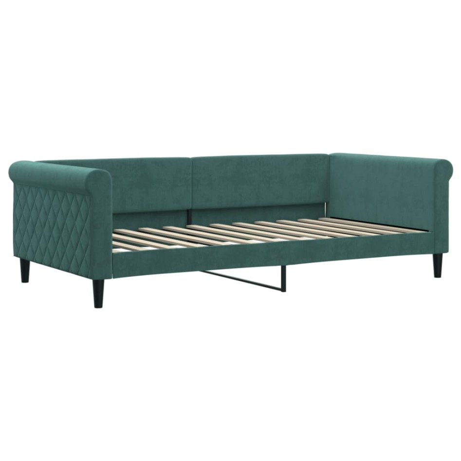 Sofá cama nido con cajones terciopelo verde oscuro 100x200