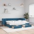 Sofá cama nido con cajones terciopelo azul 80x200