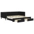 Sofá cama nido con cajones terciopelo negro 100x200