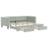 Sofá cama nido con cajones terciopelo gris claro 90x190