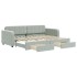 Sofá cama nido con cajones terciopelo gris claro 80x200
