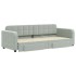 Sofá cama nido con cajones terciopelo gris claro 80x200