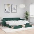 Sofá cama nido con cajones terciopelo verde oscuro 80x200