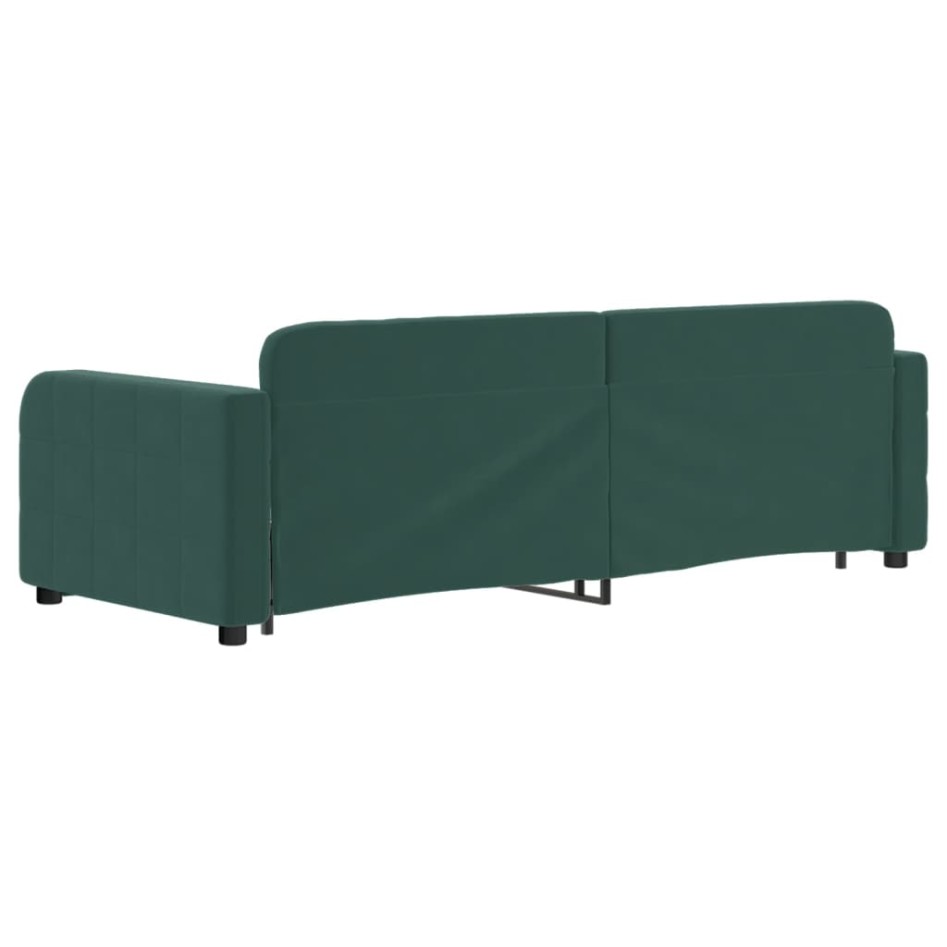 Sofá cama nido con cajones terciopelo verde oscuro 80x200