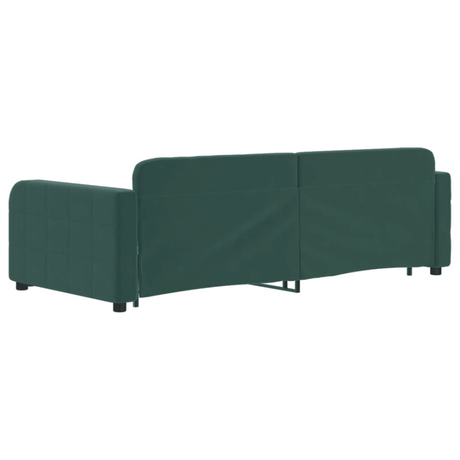 Sofá cama nido con cajones terciopelo verde oscuro 90x200