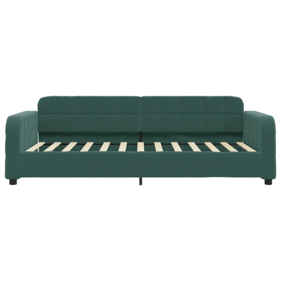 Sofá cama nido con cajones terciopelo verde oscuro 90x200