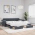 Sofá cama nido con cajones terciopelo gris oscuro 100x200