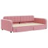 Sofá cama nido con cajones terciopelo rosa 100x200