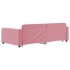 Sofá cama nido con cajones terciopelo rosa 100x200