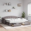 Sofá cama nido con cajones tela gris taupe 90x200 cm
