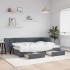Sofá cama nido con cajones terciopelo gris oscuro 80x200
