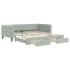 Sofá cama nido con cajones terciopelo gris claro 100x200