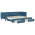 Sofá cama nido con cajones terciopelo azul 90x200